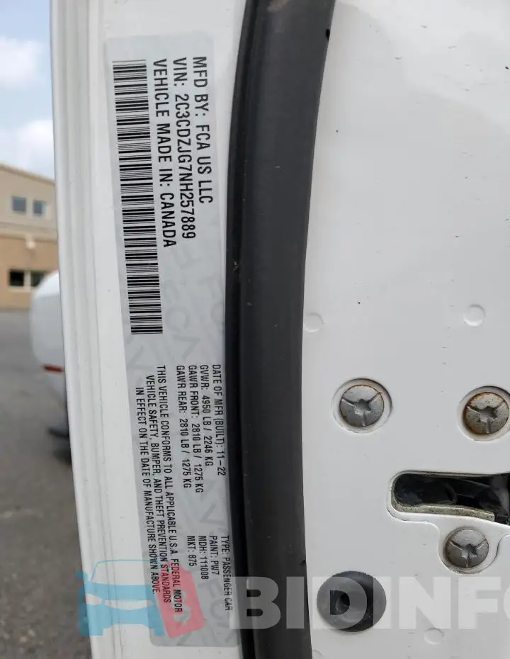 2C3CDZJG7NH257889 Photo# 12