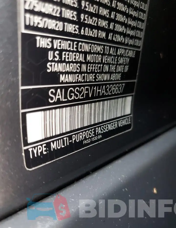 SALGS2FV1HA326637 Photo# 13