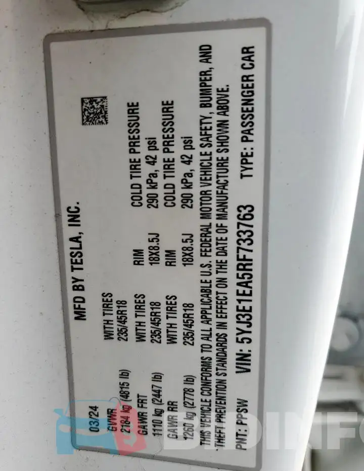 5YJ3E1EA5RF733763 Photo# 13