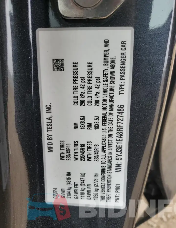 5YJ3E1EA8RF727486 Photo# 13