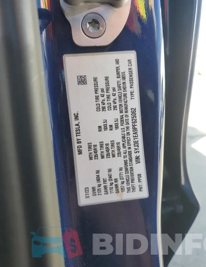 5YJ3E1EA9PF625062 Photo# 13