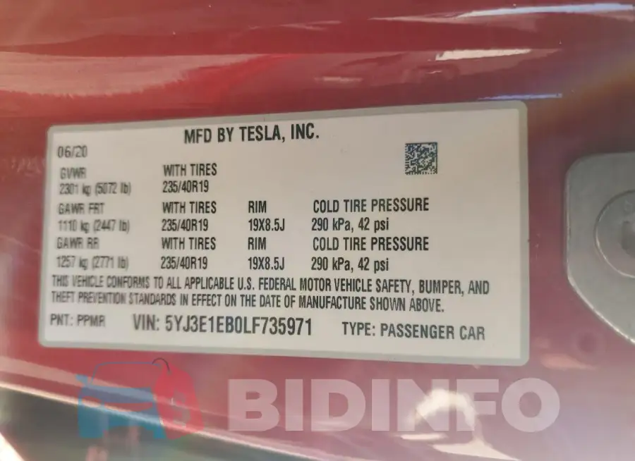 5YJ3E1EB0LF735971 Photo# 12
