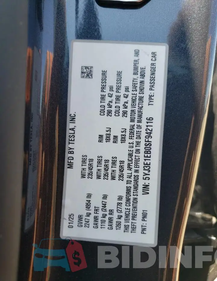 5YJ3E1EB0SF942116 Photo# 13