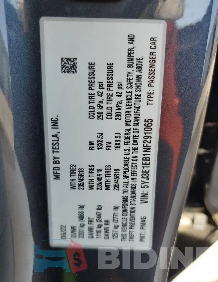 5YJ3E1EB1NF291065 Photo# 12
