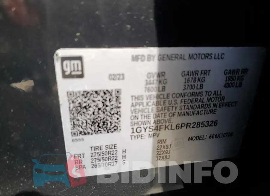 1GYS4FKL6PR285326 Photo# 13