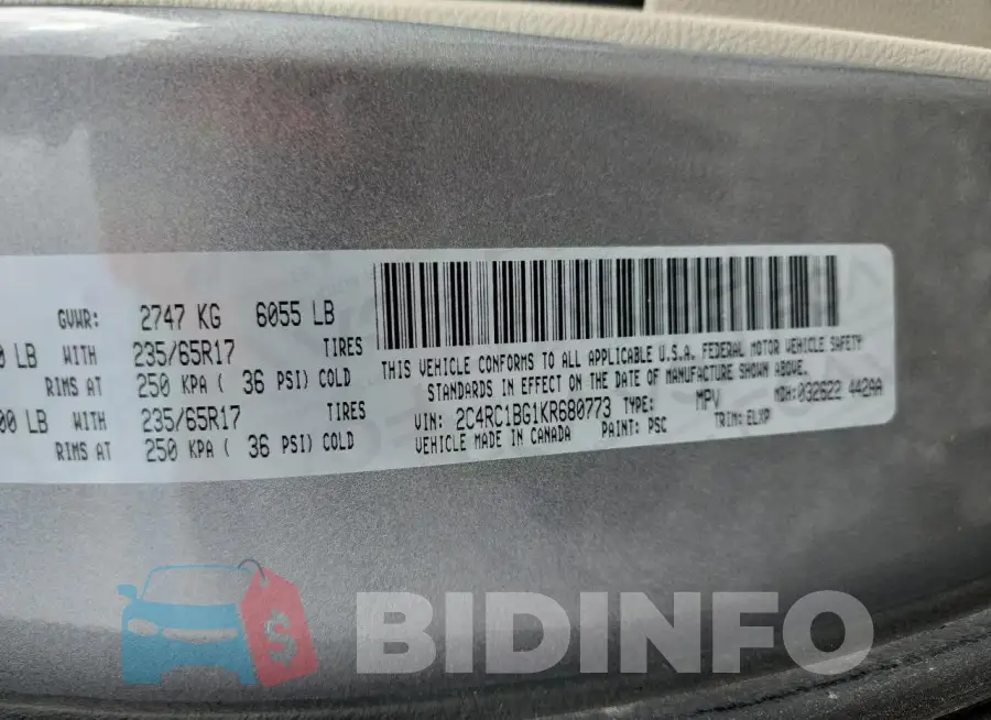 2C4RC1BG1KR680773 Photo# 13