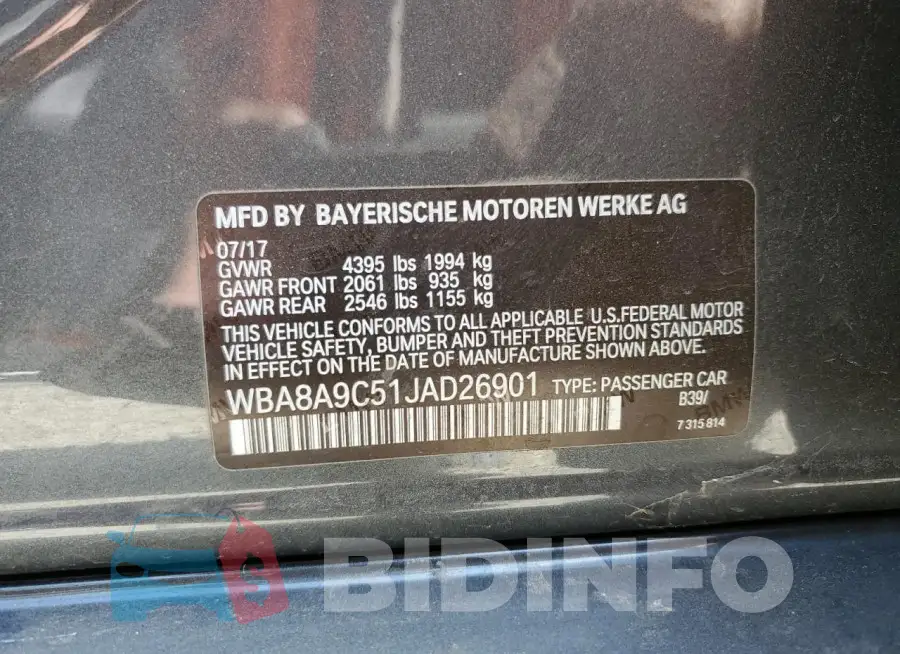 WBA8A9C51JAD26901 Photo# 13