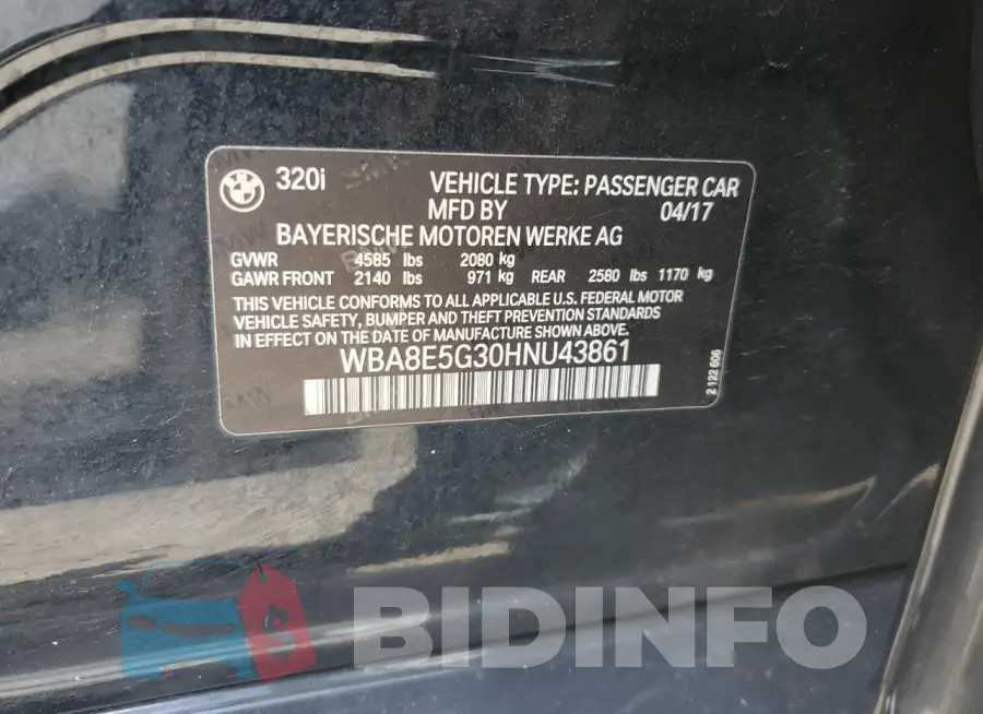 WBA8E5G30HNU43861 Photo# 12