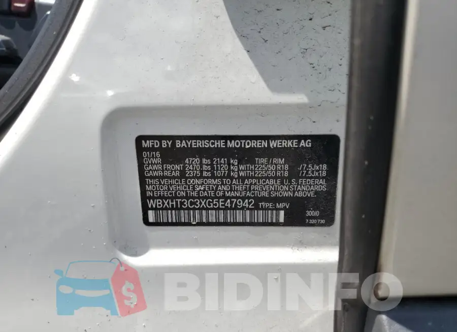 WBXHT3C3XG5E47942 Photo# 13