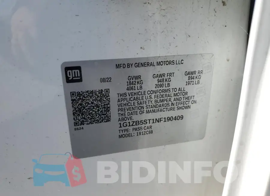 1G1ZB5ST1NF190409 Photo# 12