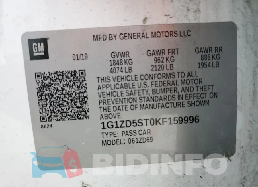 1G1ZD5ST0KF159996 Photo# 12