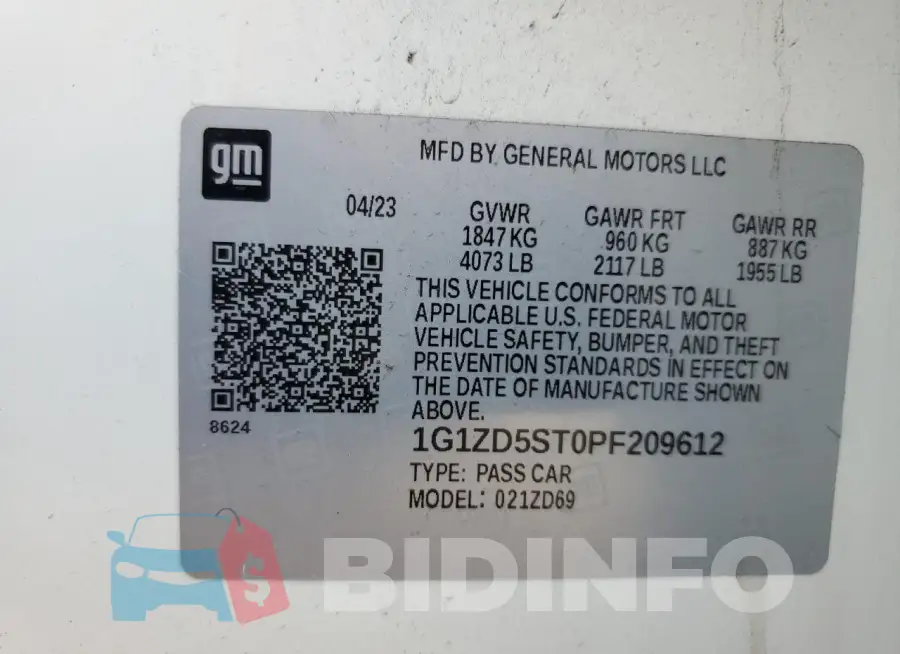 1G1ZD5ST0PF209612 Photo# 12