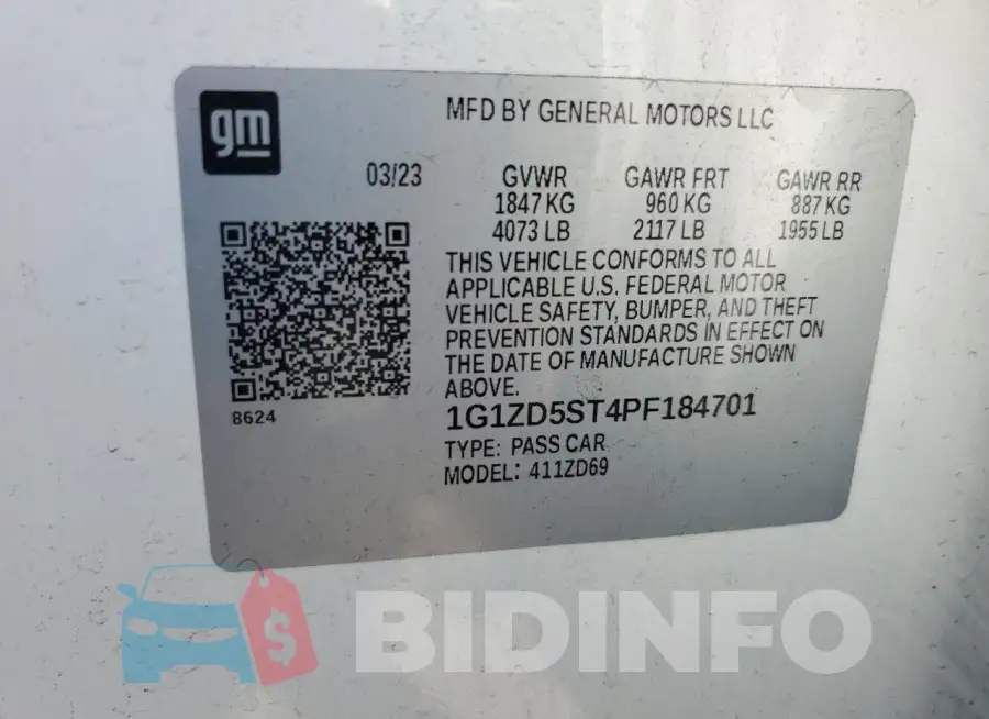 1G1ZD5ST4PF184701 Photo# 12
