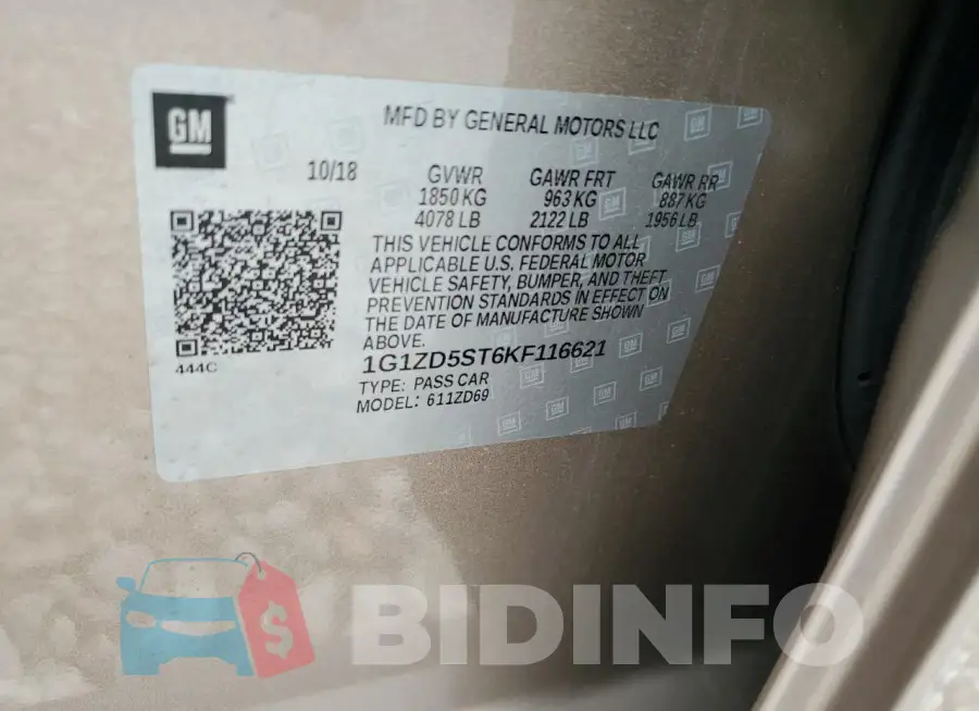 1G1ZD5ST6KF116621 Photo# 12