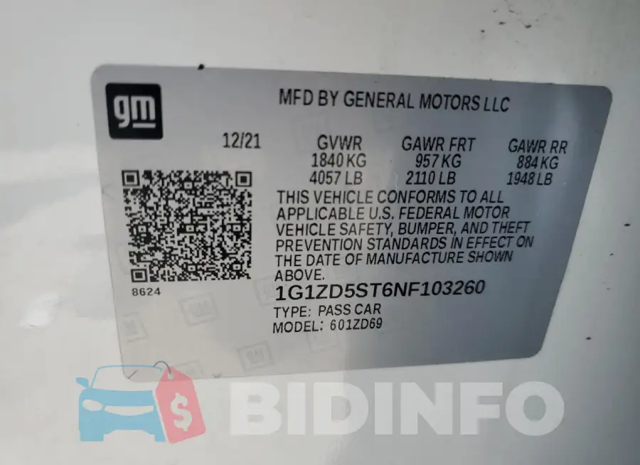 1G1ZD5ST6NF103260 Photo# 12