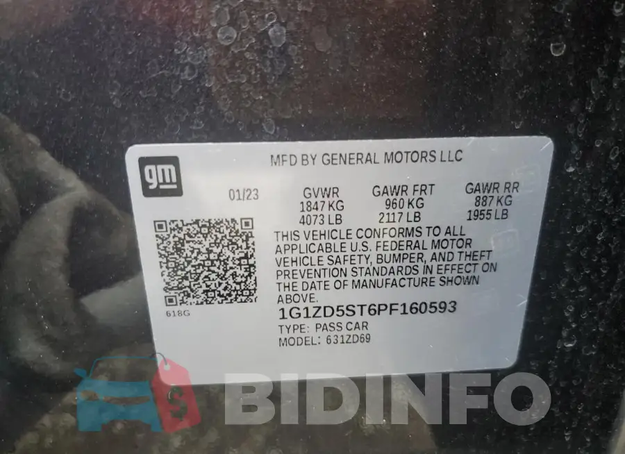 1G1ZD5ST6PF160593 Photo# 12