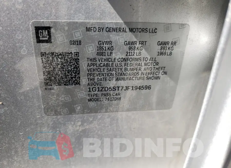 1G1ZD5ST7JF194596 Photo# 12