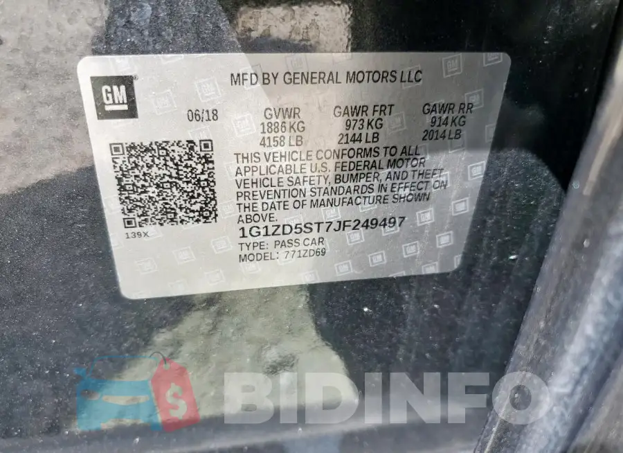1G1ZD5ST7JF249497 Photo# 12