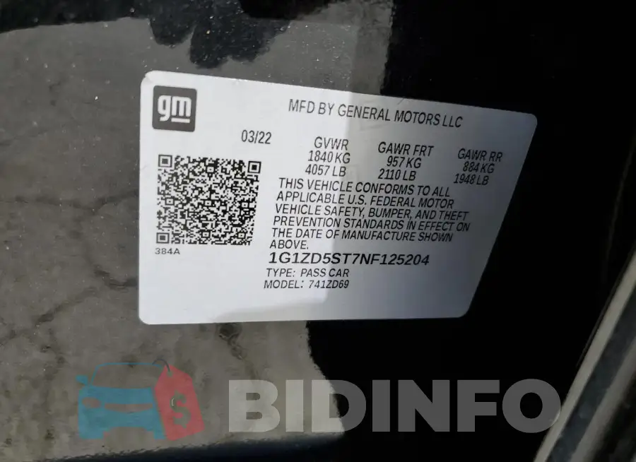 1G1ZD5ST7NF125204 Photo# 13
