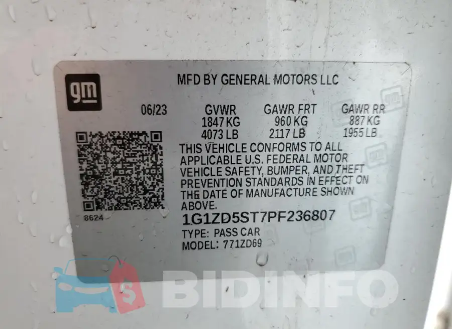1G1ZD5ST7PF236807 Photo# 13
