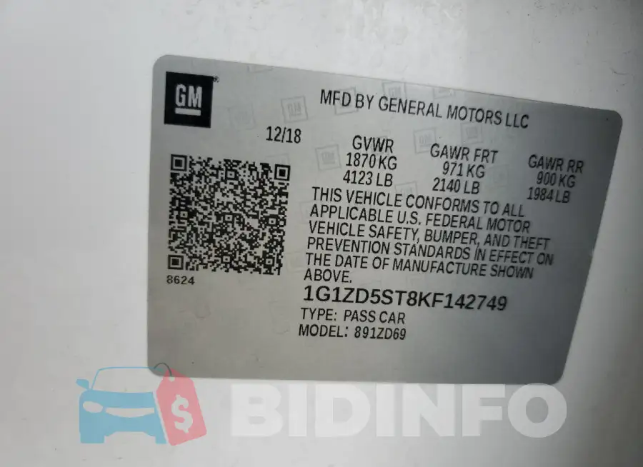 1G1ZD5ST8KF142749 Photo# 12