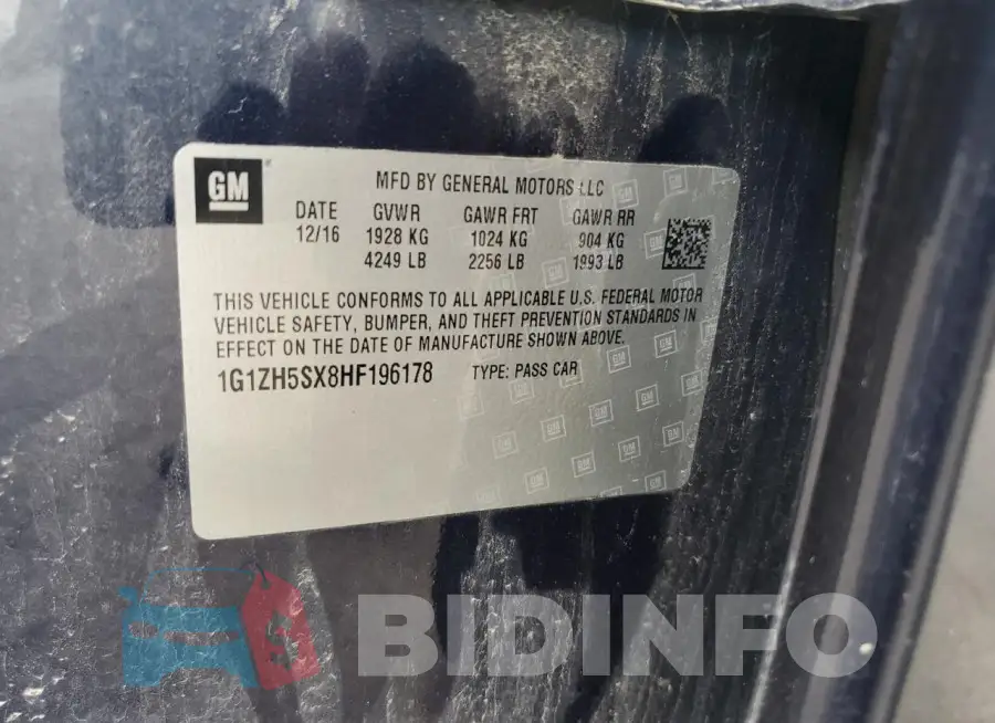 1G1ZH5SX8HF196178 Photo# 12