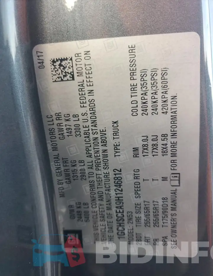 1GCHSCEA9H1246812 Photo# 12