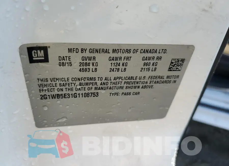 2G1WB5E31G1108753 Photo# 12