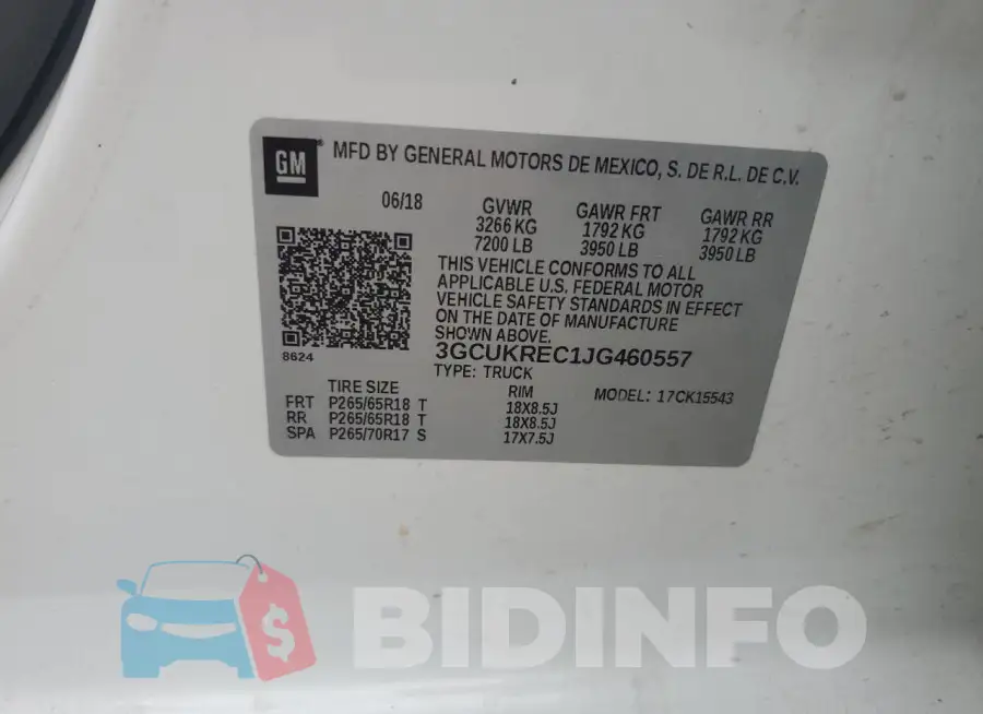 3GCUKREC1JG460557 Photo# 12