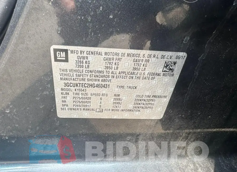 3GCUKTEC2HG460431 Photo# 10