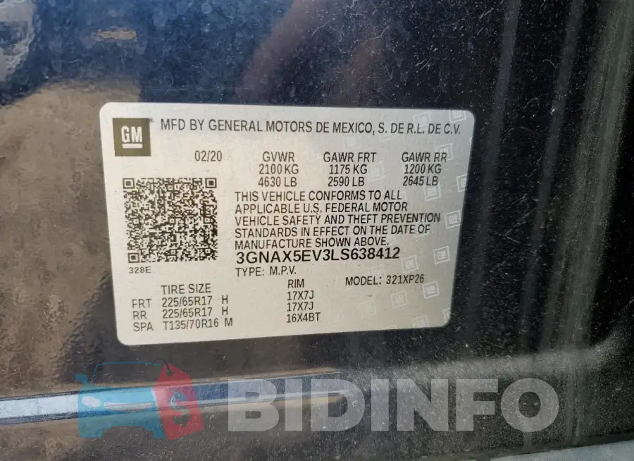 3GNAX5EV3LS638412 Photo# 12