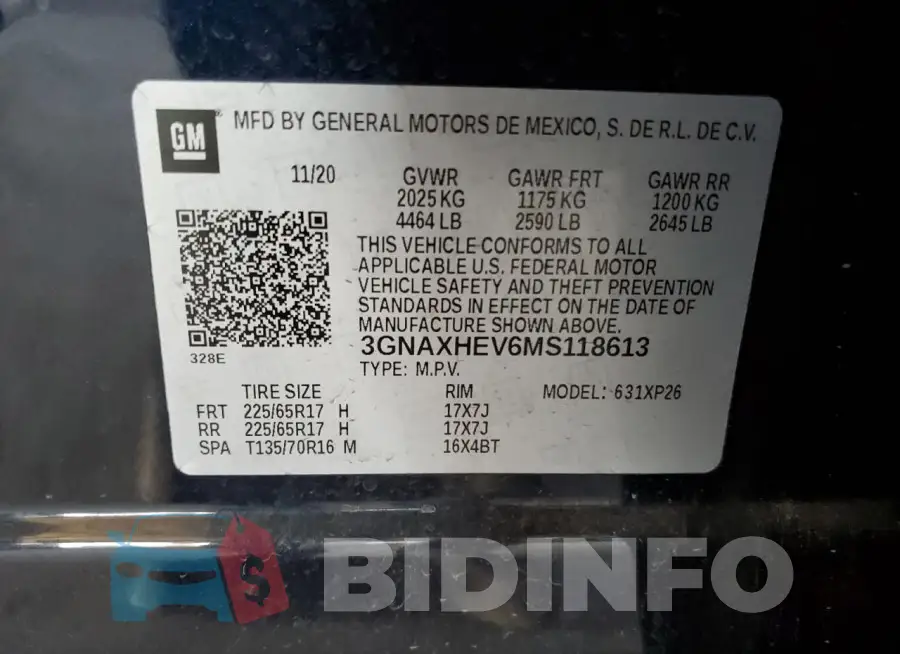 3GNAXHEV6MS118613 Photo# 12