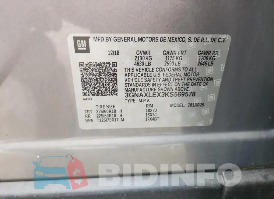3GNAXLEX3KS569578 Photo# 13