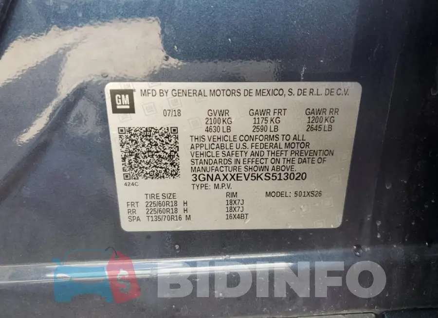 3GNAXXEV5KS513020 Photo# 13