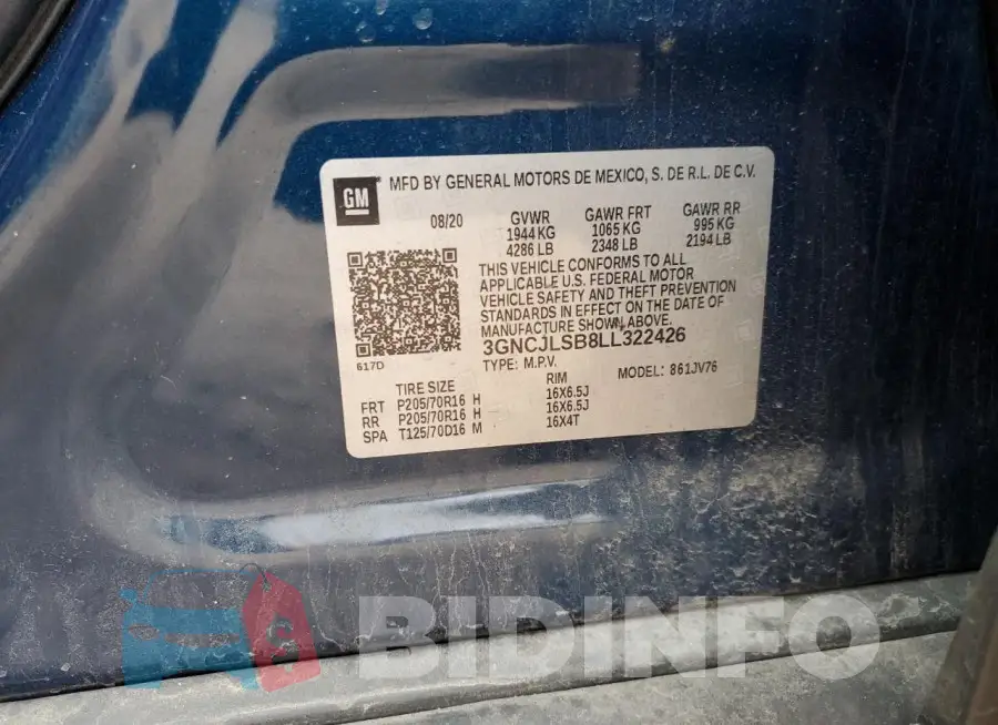 3GNCJLSB8LL322426 Photo# 12