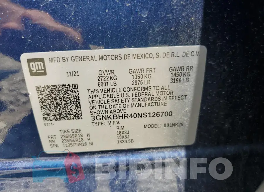 3GNKBHR40NS126700 Photo# 13