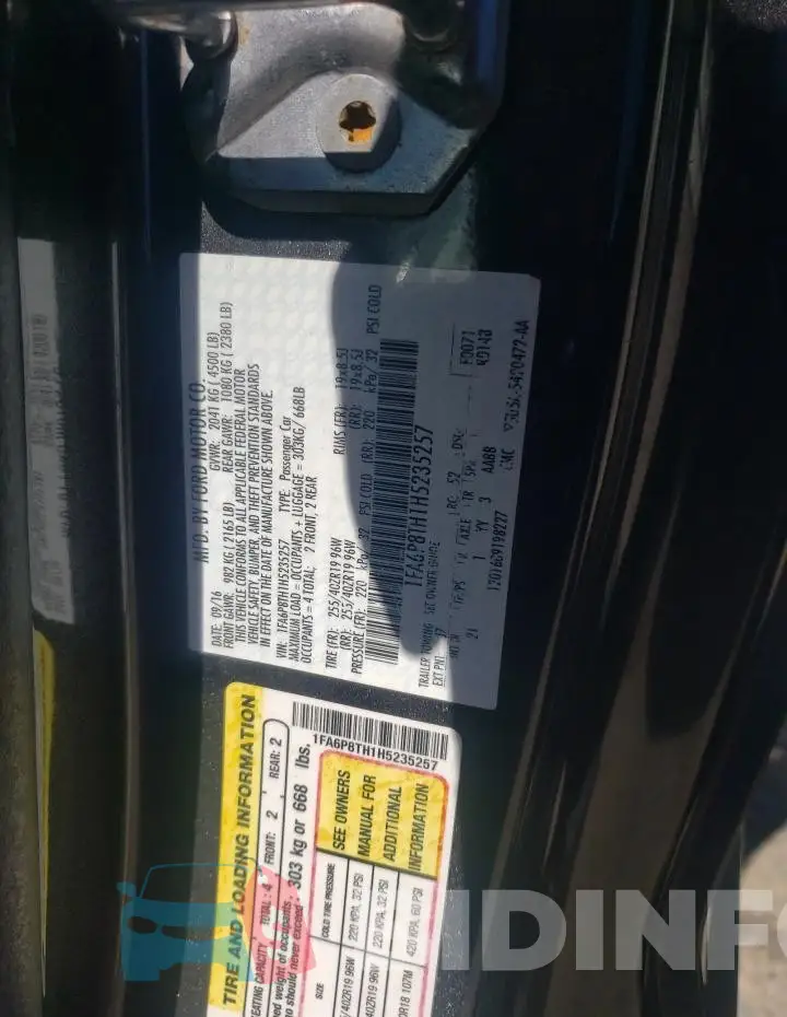 1FA6P8TH1H5235257 Photo# 12