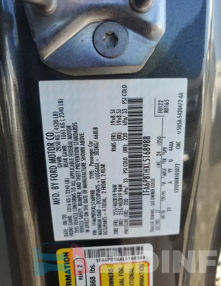 1FA6P8THXL5168988 Photo# 12