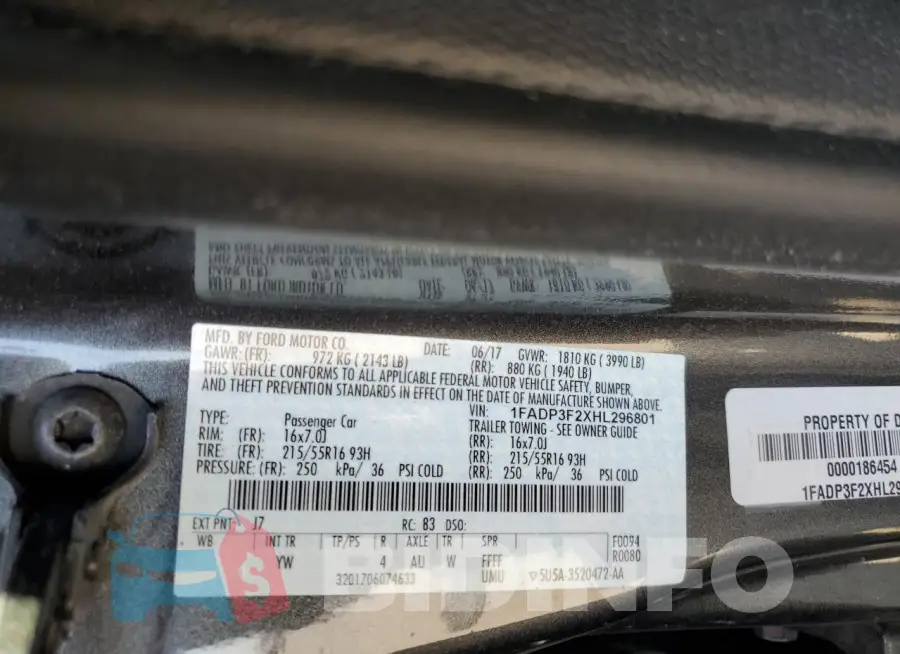 1FADP3F2XHL296801 Photo# 12