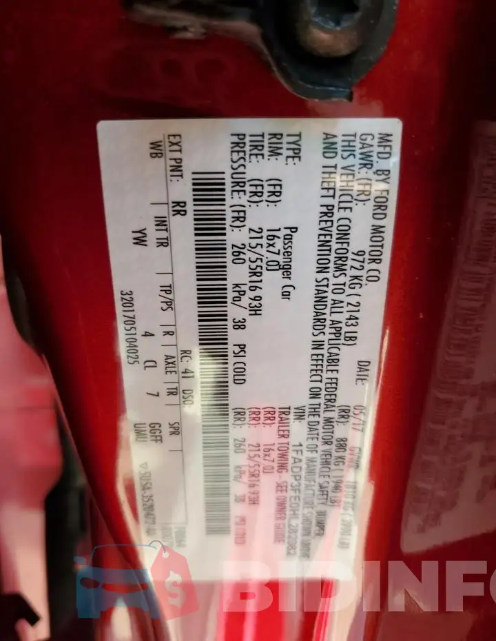 1FADP3FE0HL282982 Photo# 13