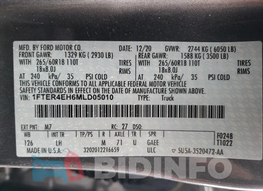 1FTER4EH6MLD05010 Photo# 13