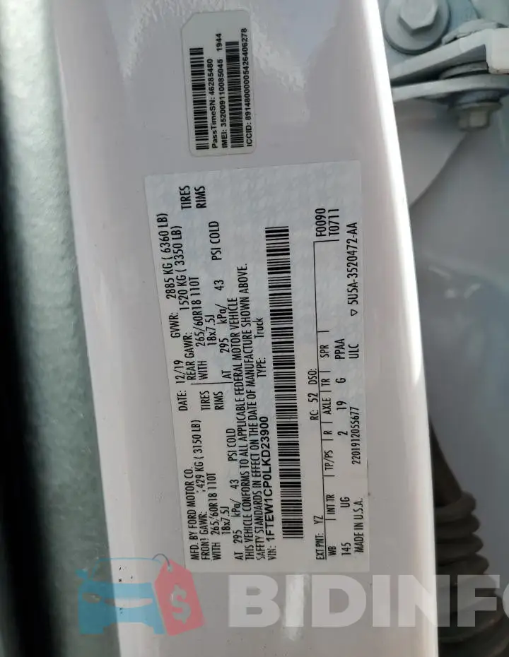 1FTEW1CP0LKD23900 Photo# 13