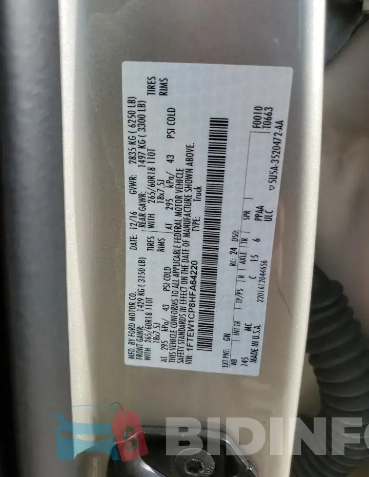 1FTEW1CP8HFA64220 Photo# 12