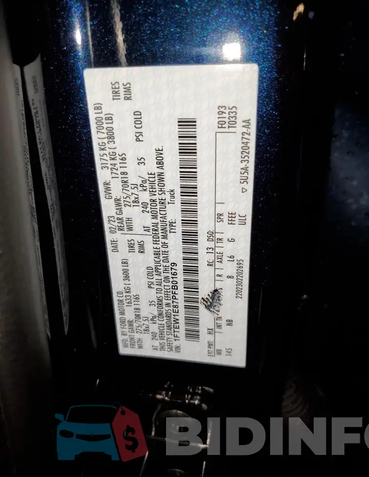 1FTEW1E87PFB01679 Photo# 12
