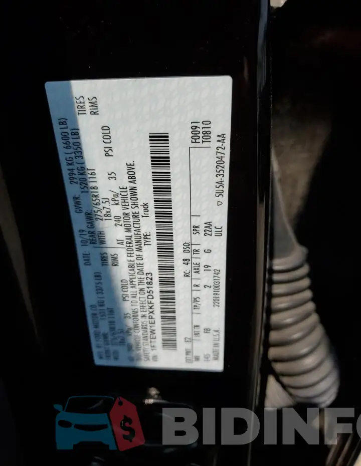 1FTEW1EPXKFD51823 Photo# 12