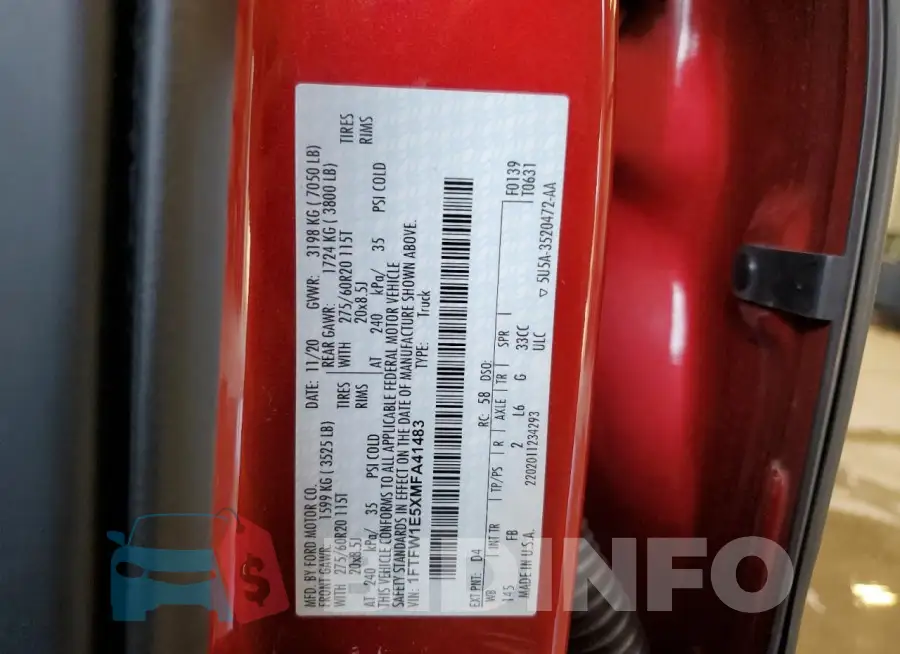 1FTFW1E5XMFA41483 Photo# 13