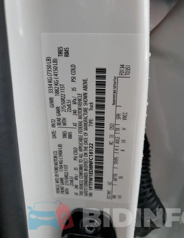 1FTFW1ED8NFC18122 Photo# 12