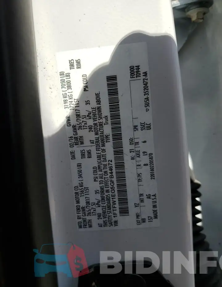 1FTFW1EG5GFB44672 Photo# 13