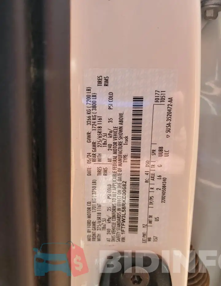 1FTFW3L58RKE00682 Photo# 12