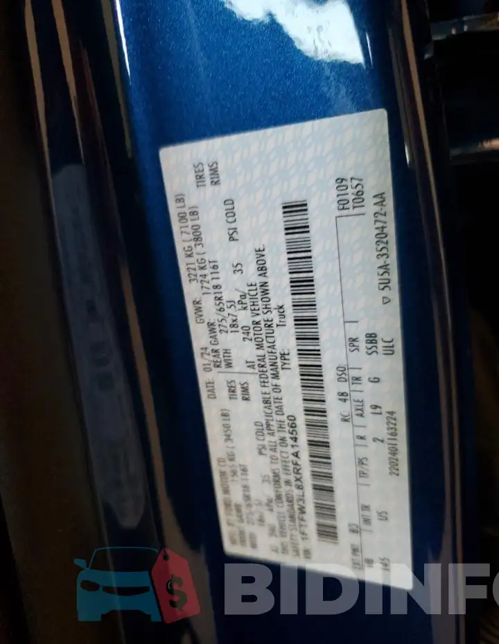 1FTFW3L8XRFA14560 Photo# 12